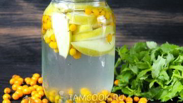 Рецепт Компота из облепихи и яблок на зиму