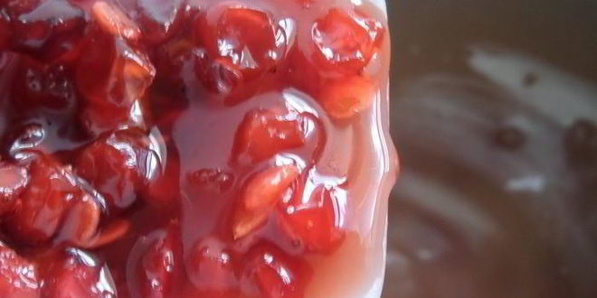 Рецепт компота из ревеня, яблока и калины