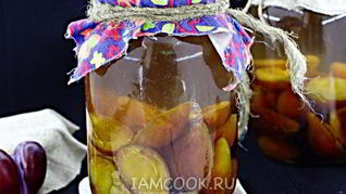 Рецепт Компота из слив на зиму с корицей