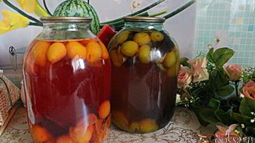 Рецепт Сливового компота с базиликом на зиму