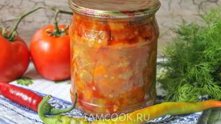 Рецепт Лечо из кабачков с помидорами на зиму