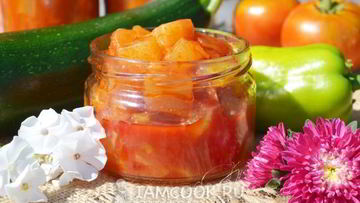 Рецепт Лечо из кабачков с томатной пастой