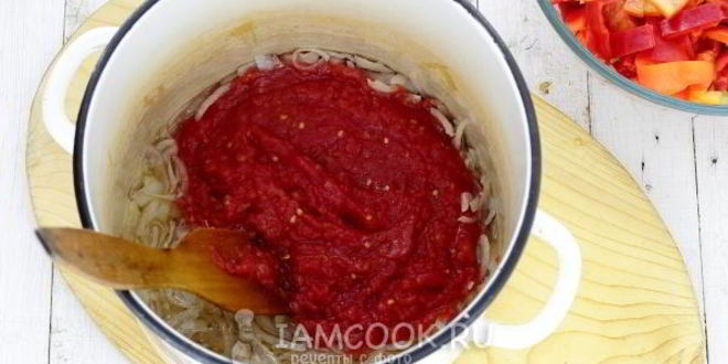 Рецепт лечо из перца, помидоров и лука