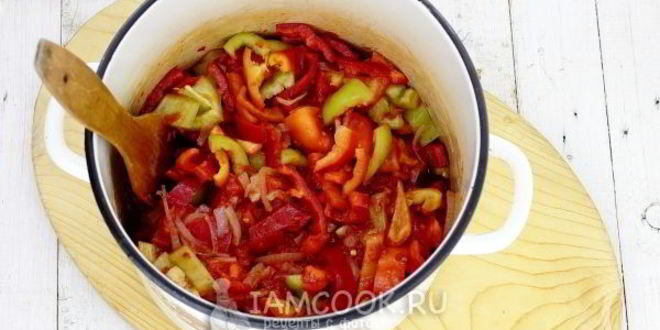 Рецепт лечо из перца, помидоров и лука