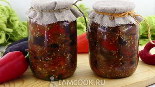 Рецепт Лечо с баклажанами, помидорами и перцем