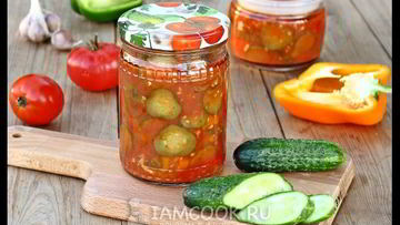 Рецепт Лечо с огурцами, помидорами и перцем