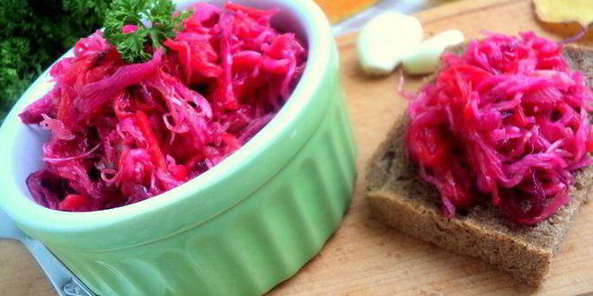 Рецепт капусты, маринованной с тыквой и свеклой