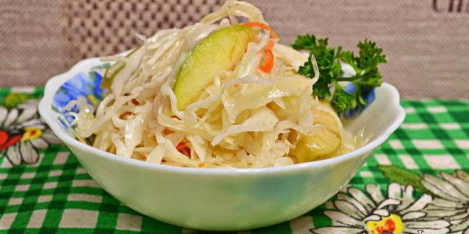 Рецепт капусты маринованной с яблоками