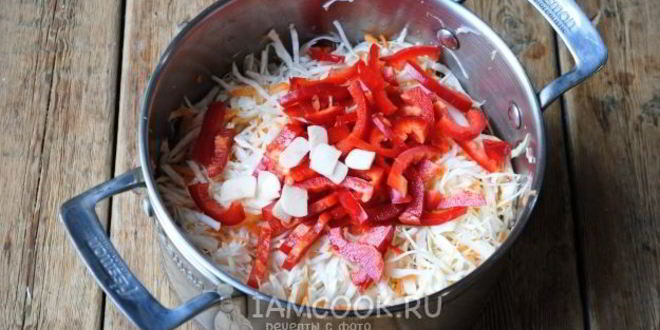 Рецепт маринованной капусты с перцем