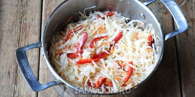 Рецепт маринованной капусты с перцем