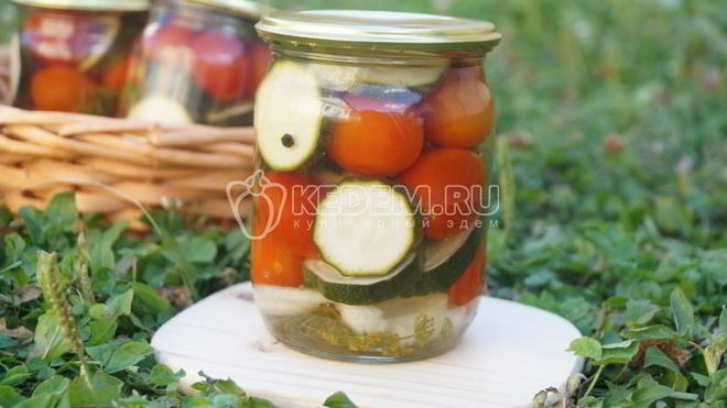 Рецепт Маринованных кабачков с помидорами