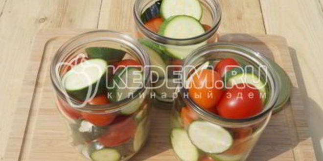 Рецепт маринованных кабачков с помидорами
