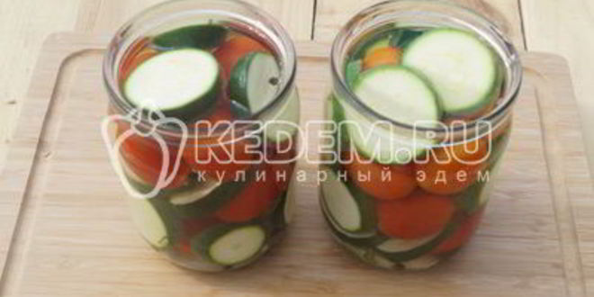Рецепт маринованных кабачков с помидорами