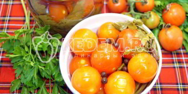 Рецепт маринованных помидоров черри с петрушкой