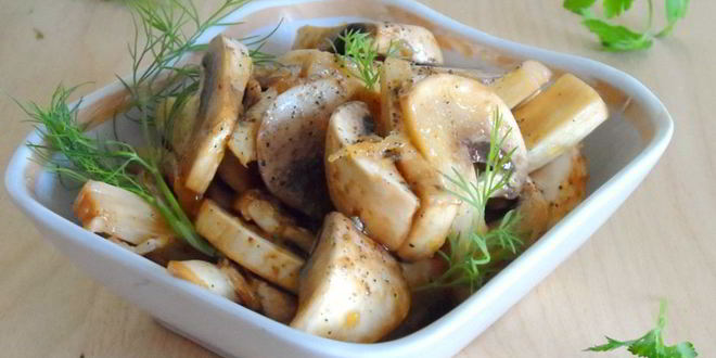 Рецепт шампиньонов, маринованных в соевом соусе с медом