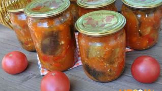 Рецепт Перца с баклажанами на зиму