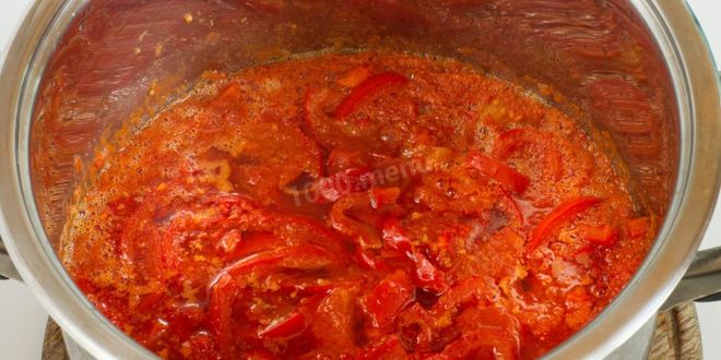Рецепт перца в томатном соусе на зиму