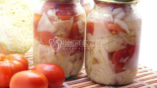 Рецепт Помидоров с капустой и луком