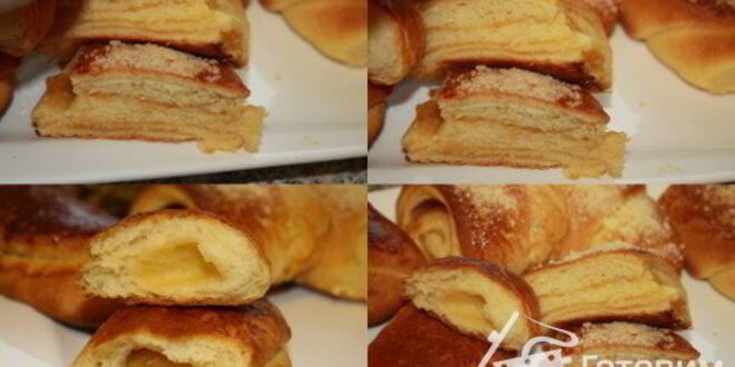 Рецепт дрожжевых рулетиков с яблочным повидлом