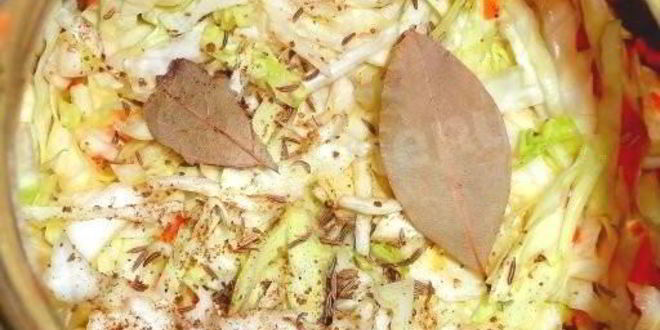 Рецепт быстрой капусты горячим способом в рассоле