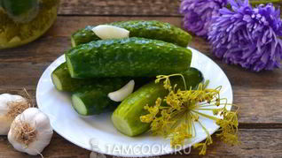 Рецепт Малосольных огурцов с чесноком и укропом
