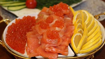 Рецепт Слабосоленой семги в коньяке с мускатным орехом