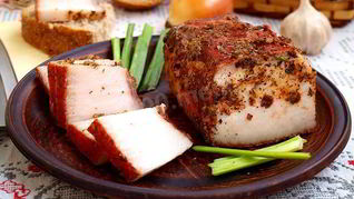 Рецепт Соленого сала в луковой шелухе