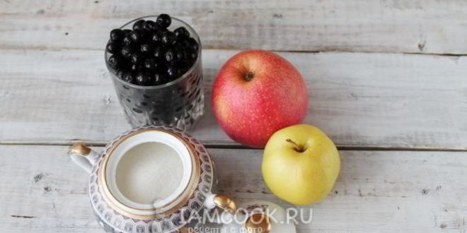 Рецепт варенья из черноплодной рябины с яблоками