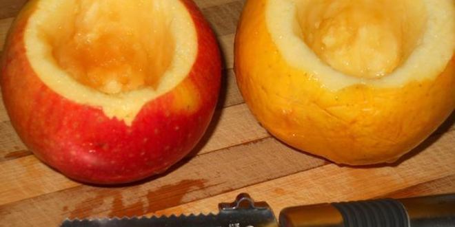 Рецепт яблок запеченных с вареньем и грецкими орехами
