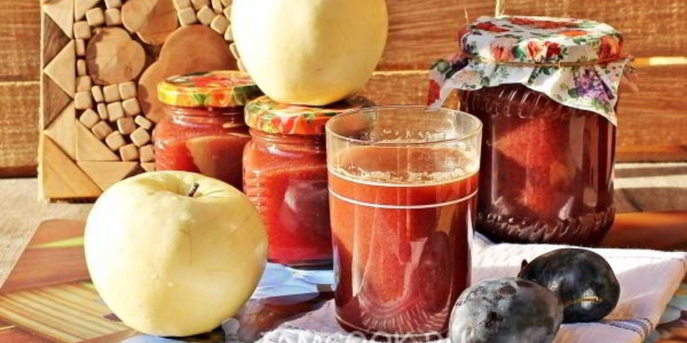 Как приготовить яблочно-сливовый сок на зиму