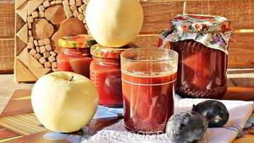 Рецепт Яблочно-сливового сок на зиму