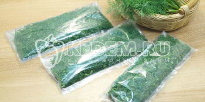 Рецепт заморозки укропа на зиму