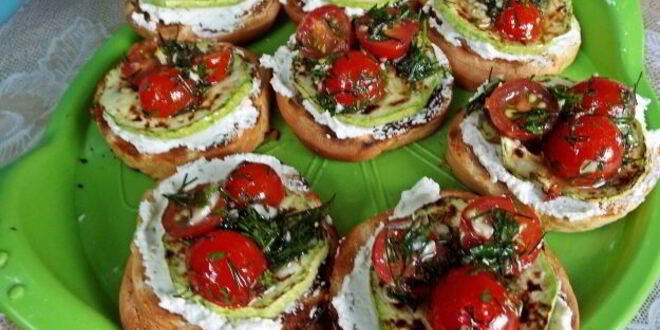 Рецепт брускетты с кабачками-гриль