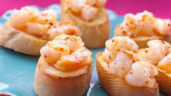 Рецепт Брускетты с креветками