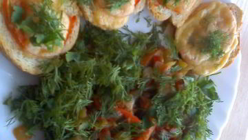 Рецепт Горячих бутербродов с овощами и сыром