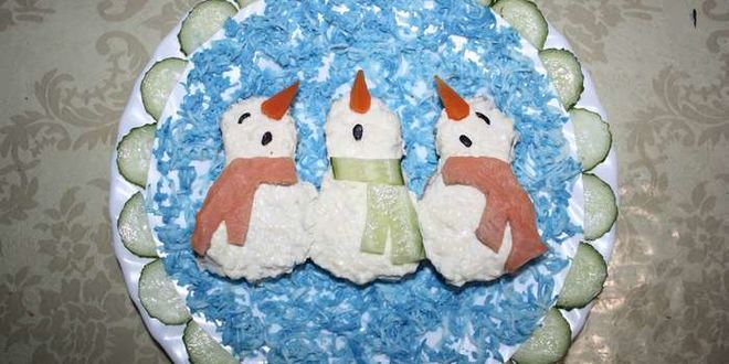 Рецепт бутербродов поющих снеговики в шарфиках