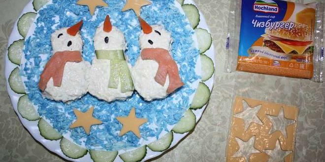 Рецепт бутербродов поющих снеговики в шарфиках