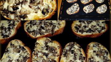 Рецепт Горячих бутербродов с грибами и сыром