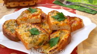 Рецепт Горячих бутербродов с сыром и зеленью