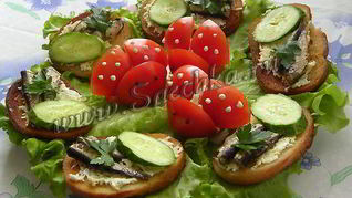 Рецепт Горячих бутербродов со шпротами