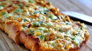 Рецепт Горячего бутерброда с сыром, зеленью и чесноком