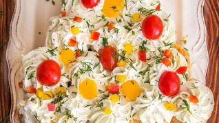 Рецепт Елочки закуска из слоеного теста со сливочным сыром