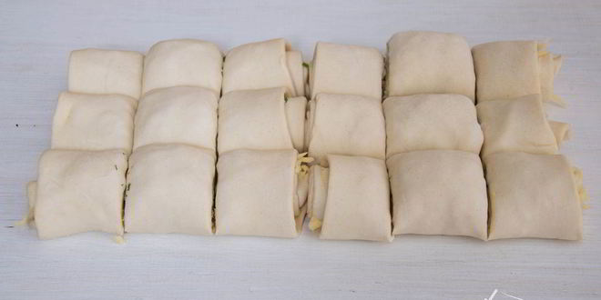 Рецепт елочки закуска из слоеного теста со сливочным сыром