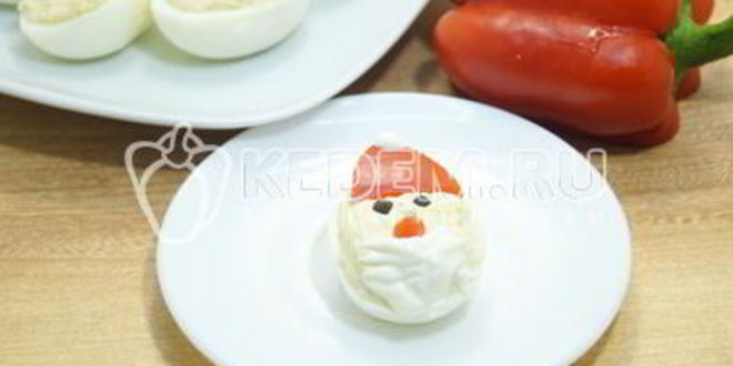 Рецепт фаршированных яиц дед мороз