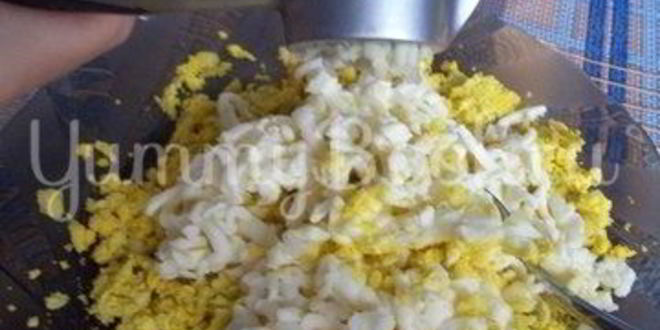 Рецепт фаршированных яиц икрой минтая