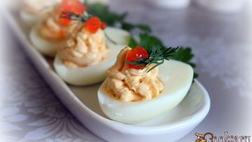 Рецепт Фаршированных яиц с икорным кремом