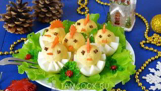 Рецепт Фаршированных яиц Цыплята