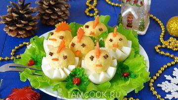 Рецепт Фаршированных яиц Цыплята