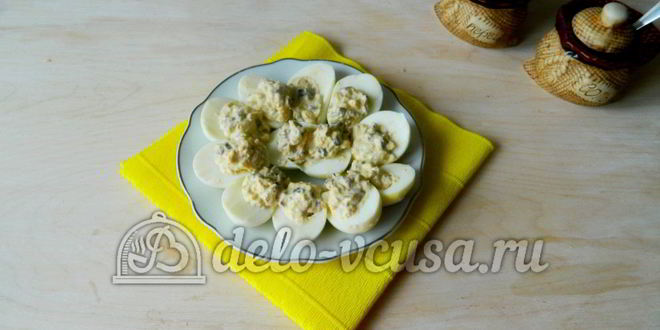 Рецепт яиц фаршированных грибами