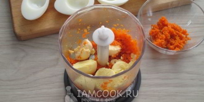 Рецепт яиц, фаршированных морковью
